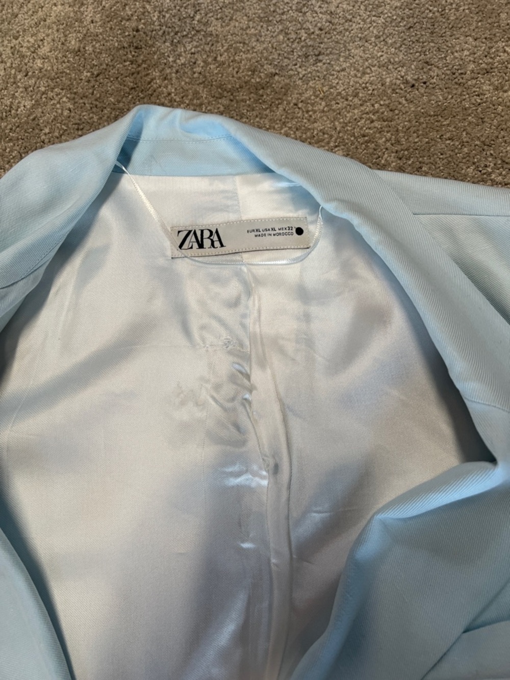 Zara Pastel Blue Single-Breasted Blazer - Picture 11 of 11